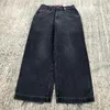 JNCO мешковатые джинсы с вышивкой, мужские ретро Harajuku, модные уличные брюки в стиле хип-хоп и рок, Y2K, повседневные широкие джинсовые брюки 240122