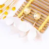 Boucles d'oreilles pendantes pour femmes, accessoires tendance, bijoux faits à la main, longue fleur en soie, mode coréenne bohème jaune, déclaration