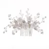 Headpieces Ancient Style Bride Flower Side Hair Comb Luxurious Alloy Accessories With White For Princess Party Favors