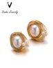 Orecchini a bottone Orecchini di perle vintage personalizzati fatti a mano Orecchini semplici placcati in oro 14k per gioielli da donna88803736495587