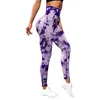 Women's Leggings Seamless Tie Dye For Women High Waist Elastic Push Up Gym Tights Tummy Control Workout Sport Fitness Pants Ladies