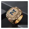 Bagues de cluster NCAA 1997 Université du Michigan Woerine Rose Bowl Bague de championnat haut de gamme Bijoux pour hommes Amis Cadeau d'anniversaire Fan M Dhl2G