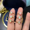 Cluster Rings Design Korean Free Delivery 925 Sterling Silver 5mm 7mm Natural Opal For Women