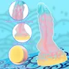 Luminous Huge Dildos Anal Butt Plug Dragon Monster Dildo G-spot Masturbation Suction Cup Soft Silicone Adult Sex Toys for Women 240126