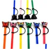 Beber canudos padrão de borboleta macio sile st toppers pvc acessórios encantos reutilizáveis ​​à prova de respingo poeira plug decorativo 8mm em tumb dhhfy