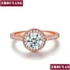 Bandringe Ehering für Frauen Einfacher Stil Blauer Zirkonia Roségold Splitterfarbe Party Geschenk Modeschmuck R781 R782 Drop D Dh2Ta