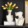 Art Home Dekoration Luxus Menschliches Gesicht Vase Schreibtischzubehör Skulpturen Figuren für Innenraumdekoration Modernes nordisches Schlafzimmer 240129