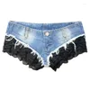 Damesshorts 2024 sexy kant patchwork denim voor dames zomer ultrakorte laarzen