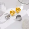 Pendientes de tuerca de oro amarillo de 14k para mujer, pendientes a prueba de óxido de 2 colores de alta calidad, regalo de joyas de fiesta para niñas