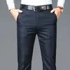 Business Casual Pak Broek Mannen Effen Hoge Taille Rechte Kantoor Formele Broek Heren Klassieke Stijl Pak Lange Broek Plus size 240118