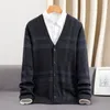 Arrival Fashion Autumn and Winter Cashmere Cardigan Men's Oversized Sweater Jacket Plus Size S M L XL 2XL 3XL 4XL 5XL 6XL 240129