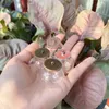 Bottles 3X 30x20mm Round Glass Globe Shape Hollow Ball Vial Pendant Necklace Keychain Wishing Bottle Jewelry Decor