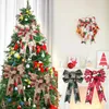 クリスマスデコレーションツリートッパーボウ|人工装飾のための14x9インチのネクタイイージーハンギング装飾品の家