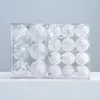 Décoration de fête 6cm 6pcs ornements de boule de Noël en plastique transparent décorations de Noël incassables petite boule suspendue en PVC