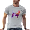 Polos masculinos Cairn Terrier em aquarela camiseta manga curta camiseta oversized masculina camisetas gráficas anime