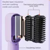 Lisseur de cheveux sans fil chauffant Ion négatif peigne à friser droit brosse de soin électrique anti-brûlure Rechargeable 240130