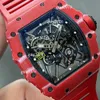 RM-serie herenhorloges Carbon mechanische rode automatische horloges voor versie Fiber Luxury35 Tourbillon herenhorloge van topkwaliteit.