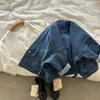 Пальто для маленьких мальчиков, хлопковая джинсовая куртка для маленьких и средних детей, удобный повседневный оксфордский небесно-голубой топ 240125