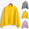 Blouses Femmes Femmes O Cou Sweat-shirt Couleur Unie À Manches Longues Pull Top Style Coréen Printemps Automne Velours Sweats À Capuche Femme Chic Sweatshirts