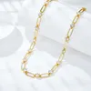 Pendants Vintage Ladies Moissanite Necklace 4.5mm Round D Color Diamond Silver Plated 18k Gold Paper Clip Chain