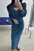 カジュアルドレススーパーエーン2024韓国秋のレトロニッチラウンドネックホローアウトデザインハイウエスト長袖のお尻を包んだデニムドレス