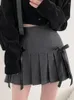 Юбки Мини-юбка женская винтажная плиссированная женская в консервативном стиле короткая женская с милым бантом и высокой талией Y2K Girl