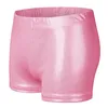 Palco desgaste metálico brilhante spandex curto crianças meninas crianças preto ouro rosa roxo verde dança ginástica shorts