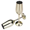 2 pezzi set bicchieri da champagne in acciaio infrangibile spazzolato oro da sposa brindisi flute di champagne tazza da bere festa matrimonio vino 240127