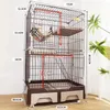 Cat Carriers Modern Iron Mesh Cage Indoor House Super Large Space Three-story Supplie Breathable Fence Toilet Integrated