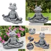 Novelty Items Goodeco Garden Frog Figurine Resin Zen Yoga Jardin Statue Decoration Outdoor Scpture Home Decor Indoor Ornaments T2007 Dhysa