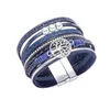 Braccialetti con ciondoli ZG Bracciale da donna Albero della vita Fibbia magnetica Lettere in rilievo Bracciale con perle in pelle Gioielli femminili