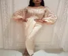 Plus Size Muslim Evening Dresses v neck 2019 Mermaid Long Sleeves Lace Slit Islamic Dubai S Arabic Long Evening Gown Prom Dres8559375