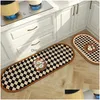 Carpets Kitchen Floor Non-Slip Rug Washable Foot Pad Balcony Entrance Doormat Bathroom Living Room Door Floormat For Home Decor Drop Dhwtf