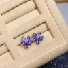 Stud Earrings Natural Tanzanite Women's Blue Gemstone Delicate S925 Sterling Silver Jewelry Clearance Sale