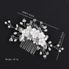 Headpieces Ancient Style Bride Flower Side Hair Comb Luxurious Alloy Accessories With White For Princess Party Favors