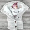 Dekens Unisex Baby Inbakeren Zachte Dikke Fleece Gebreide Baby Meisjes Jongens Kinderwagen Wraps Born Item Donkerblauw