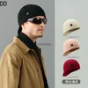 Beanie/Kafatası Kapakları Moda Tasarım Erkekler Beanie Sonbahar Kış Şık Yün Karışımı Sıcak Örgü Şapka Erkek Y2K Street Style Hip-Pop Termal Kapı Beyler YQ240207