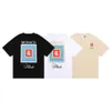 남자 Tshirts 남자 Rhude 인쇄 패션 디자이너 티셔츠 세탁 DO 오래 둥근 목 티 셔츠 봄 여름 하이 스트리트 스타일 품질 탑