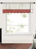 Curtain Red Abstract Geometric Art Line Small Window Tulle Sheer Short Bedroom Living Room Home Decor Voile Drapes
