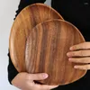 Plattor Acacia Wood Plate Servering Tray Snack Dish Dessert Appetizer Kitchen Fruit Coffee TEA TROE TABELT