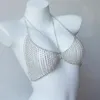 Mode romantique strass gland poitrine chaîne gilet pour femmes Sexy Lingerie Bling cristal corps chaîne soutien-gorge tenue bijoux 240127