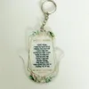 10st Clear Custom Printed Personlig gåva till bröllopsgäst arabiska hebreiska bokstäver hamsa form akryl nyckelringar och ring 240118