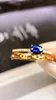Bagues de cluster JY2024 No.4436 Bague saphir naturel 0,45ct pierres précieuses bleues bijoux en or pur 18 carats pour femmes diamants