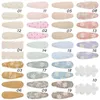 120pclot spets broderi Basic Snap Baby Hair Drop Clip Cotton Flower Printed Clamp Pins Hairpins BB Barrettes Girls 240130