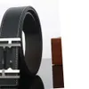 2024 Tom Fords Head Layer Pure Cowhide Belt Men's Leather Casual Stainless Steel T-Letter Smooth Buckle Men's Pants Belt Black Coffee Double-Sided 811 174