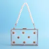 2020 summer new fashion transparent acrylic small square bag daisy chain bag messenger bag hand bag dinner bag 240207