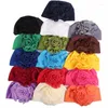 Ropa étnica Mujeres Flor Gorros Turbante Musulmán Hijab Chemo Cap Cáncer Damas Pérdida de cabello Headwear Head Bufanda Wrap Cover Bonnet