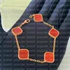 Classic 17CM Four Leaf Clover Bracelet Designer Bracelet High Quality Rose Gold Mother of Pearl Charm Bracelet