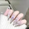 Pregos Falsos Long Ballet Press On para Mulheres Duráveis ​​Artificiais de Nail Art Prática de Iniciantes