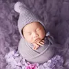 Hats Born Pography Props Baby Knitted Hat Hair Ball Infants Beanies Cap Po Shooting Accessories